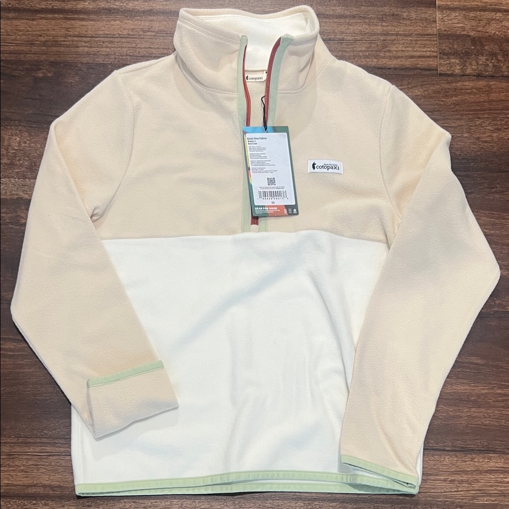 cotopaxi Cream and White Two-Tone Quarter Zip Fleece Pullover